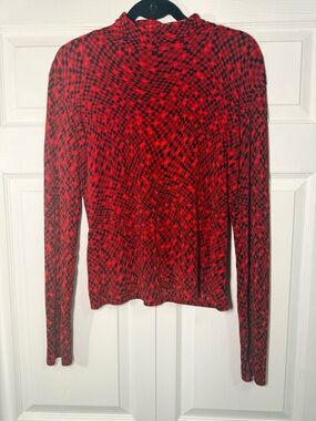 Mixit Red and Black Checker-Print Top